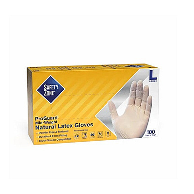 Safety Zone Latex Powder Free 5 Mil Gloves Natural Lrg - Case Of 1000 (GRPR-LG-1-T)