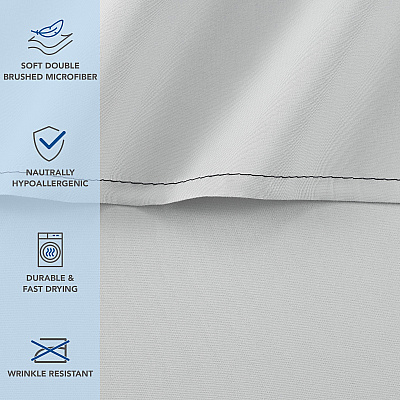 Host & Home Microfiber Flat Sheets - Twin - Gray W/ Black Hem, Pack Of 6 (P-MFS-66104-GY)