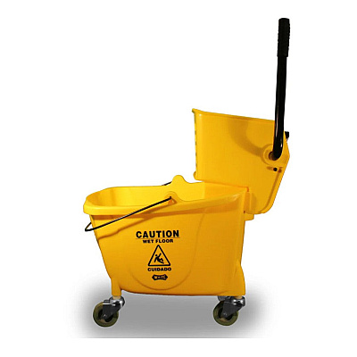 Impact Sidepress Wringer And Plastic Mop Bucket Combo, 35 Quart Capacity, Low-front & High-back Ergonomic Design, Accommodates 12–32 Oz Mops, Easy-measure Embossed Graduations, 1 Per Case, Case Of 1 (7Y/2636-3Y)