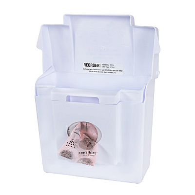 HOSPECO Combination Receptacle Dispenser, White Plastic, 11.5"x9.75"x5.625", 1 Each, 6/mc (CDW)