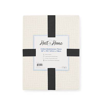 Host & Home Cotton Throw Blanket 50x70 Ivory, Case Of 4 (THROW-COT-5070-IV)