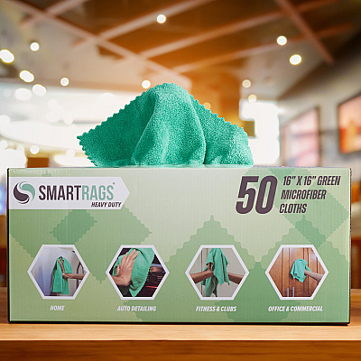 Smartrags Xl Microfiber 45 Gram 16x16 Green, Pack Of 50 (PNP-M930-G)