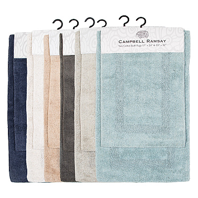 Campbell Ramsey Cotton Rev Bath Rug 2pk 17x24/20x32 - Assort, Case Of 12 Sets (CR-2PCSET-ASST)