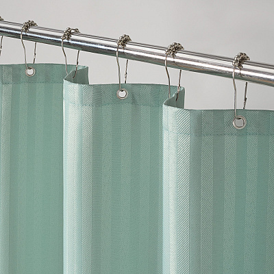 H&h Poly Shower Curtain Set 72x72 Damask Silt Green, 1 Set (P-SCSTD-7272-GR)
