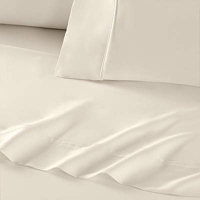 Aston & Arden Tencel Sheet Set California King - Cream, 4 Piece Set (P-SS-CKG-400-CR)