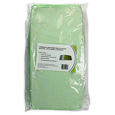 Smart Choice Waffle Cleaning Cloth 16x16 Green, Case Of 180 (M915104G)