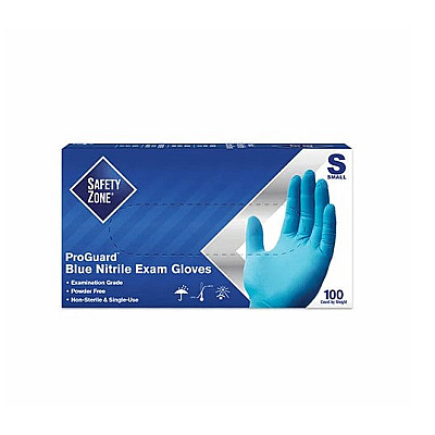 Safety Zone Nitrile Powder Free 3 Mil Exam Gloves Blue Sm, Case Of 1000 (GNPR-SM-1A)