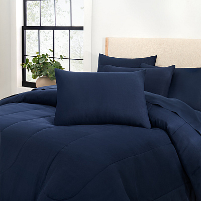 Family Essentials Bed In Bag 7pc - King - Navy, 7 Piece Set (P-BIAB-KG-NV)