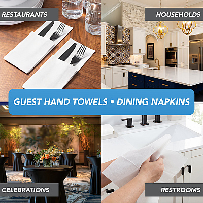 1/6 Fold Airlaid Napkin - Whit, Pack Of 100 (P-NAP-12X17-WH)