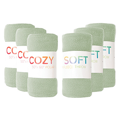 Cozy Soft Polar Fleece Throw 50x60 Green (case Of 24) (FLC-PLR-5060-6PK-GR)