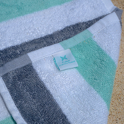 Cabo Cabana Beach Towel 30x70 Grey/green, Case Of 24 (CABOCABANA-GY/GR-CS)