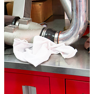 Messy Mechanic Shop Towels 100 Pack 12x14 White, Case Of 600 (AT-WST100-BG-CS)