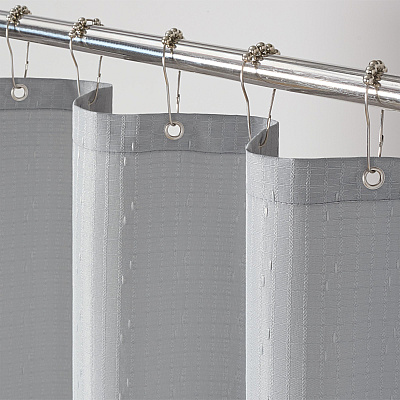 H&h Poly Shower Curtain Set 72x72 Raindrop Light Grey, 1 Set (P-SCSET-7272-LG)