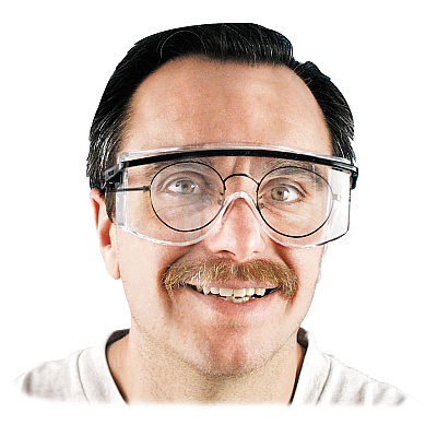 Honeywell Uvex Astro OTG 3001 Wraparound Safety Glasses, Black Plastic Frame, Clear Lens (UVXS2500)