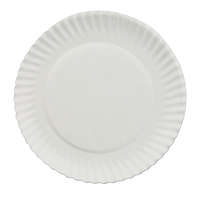 AJM Packaging White Paper Plates, 6" dia, 100/Pack, 10 Packs/Carton (AJMPP6GREWH)