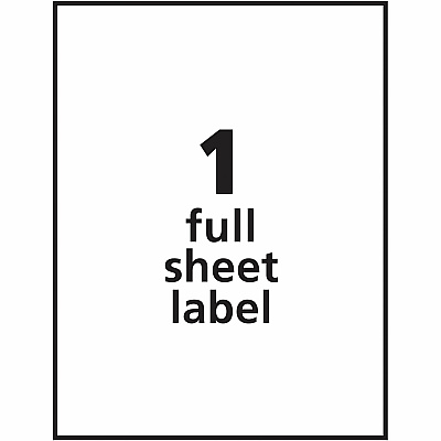 Avery Shipping Labels, Permanent Adhesive, 8-1/2" x 11" , 100 Labels (AVE5165)