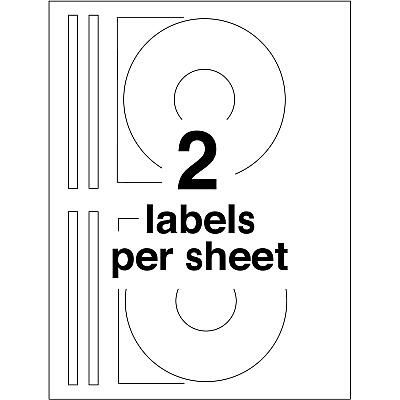 Avery Color Laser White Matte CD/DVD Labels (AVE6692)