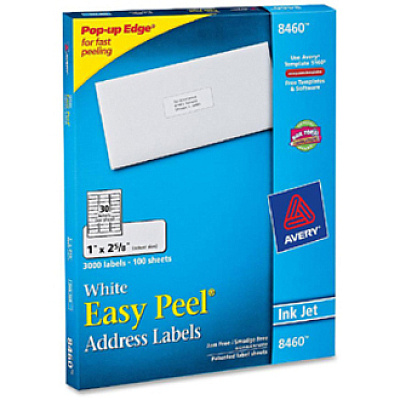 Avery Easy Peel White Inkjet Mailing Labels (AVE8460)