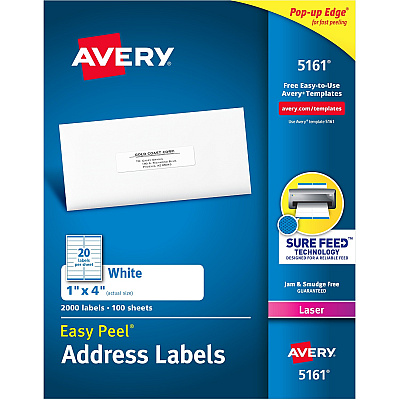 Avery Easy Peel Address Labels with Sure Feed Technology (AVE5161)