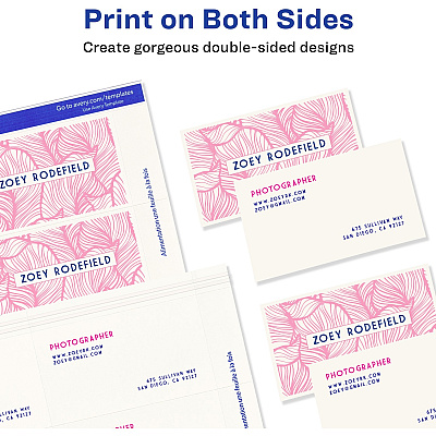 Avery 2" x 3.5" Ivory Business Cards, Sure Feed(TM), 250 (AVE8376)