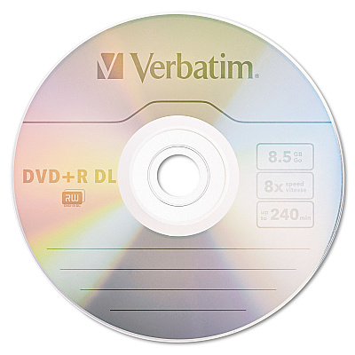 Verbatim DVD+R Dual-Layer Recordable Disc, 8.5 GB, 8x, Jewel Case, Silver, 5/Pack (VER95311)
