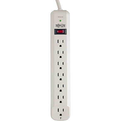 Tripp Lite Protect It! 7-Outlet Surge Protector, 12 ft. Cord, 1080 Joules, Diagnostic LED, Light Gray Housing (TLP712)