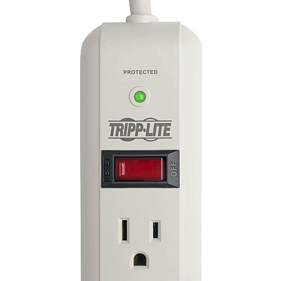 Tripp Lite Protect It! 7-Outlet Surge Protector, 12 ft. Cord, 1080 Joules, Diagnostic LED, Light Gray Housing (TLP712)
