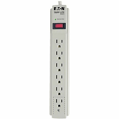 Eaton Tripp Lite Series Protect It! 6-Outlet Surge Protector, 4 ft. (1.22 m) Cord, 790 Joules, Diagnostic LED, Light Gray Housing (TRPTLP604)