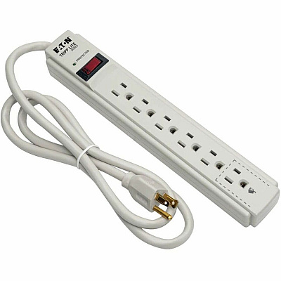 Eaton Tripp Lite Series Protect It! 6-Outlet Surge Protector, 4 ft. (1.22 m) Cord, 790 Joules, Diagnostic LED, Light Gray Housing (TRPTLP604)