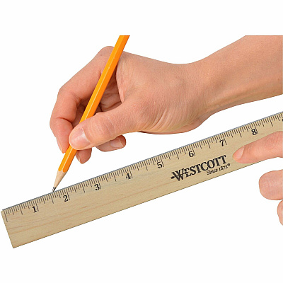 Westcott Beveled Metal Edge Wood Rulers (ACM05011)