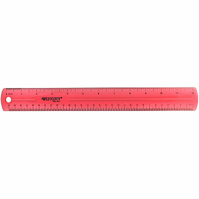 Westcott Transparent Jeweltone 12" Plastic Ruler (ACM12975)
