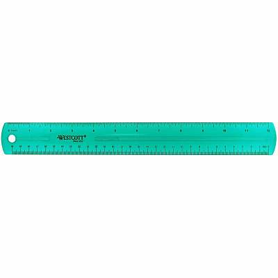 Westcott Transparent Jeweltone 12" Plastic Ruler (ACM12975)