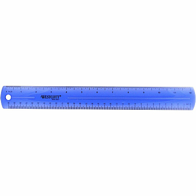 Westcott Transparent Jeweltone 12" Plastic Ruler (ACM12975)