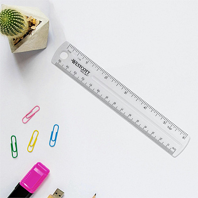 Westcott Clear Plastic Ruler (ACM45016)