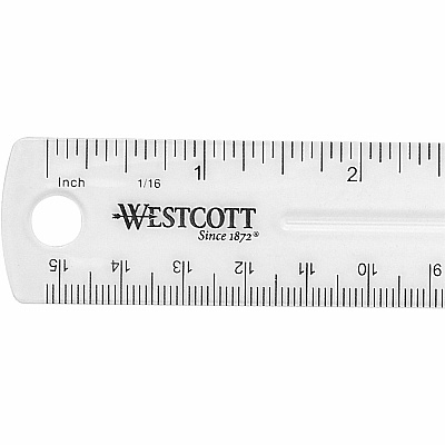 Westcott Clear Plastic Ruler (ACM45016)