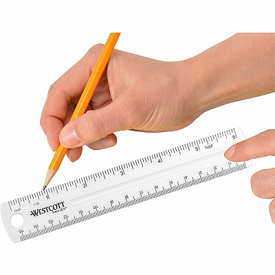 Westcott Clear Plastic Ruler (ACM45016)