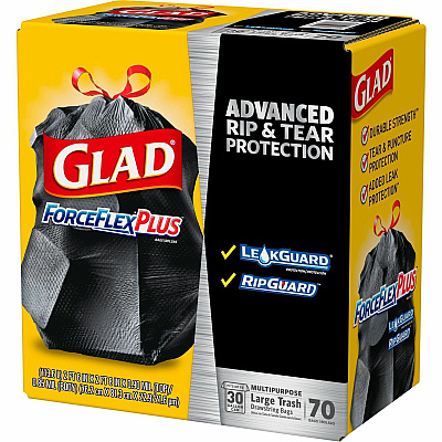 Glad Large Drawstring Trash Bags - ForceFlexPlus (CLO70358)