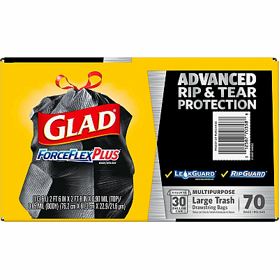 Glad Large Drawstring Trash Bags - ForceFlexPlus (CLO70358)