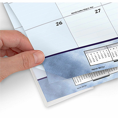AT-A-GLANCE Slate Blue Desk Pad, 22 x 17, Blue Sheets, Clear Corners, 12-Month (Jan to Dec): 2026 (89701)