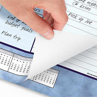 AT-A-GLANCE Slate Blue Desk Pad, 22 x 17, Blue Sheets, Clear Corners, 12-Month (Jan to Dec): 2026 (89701)
