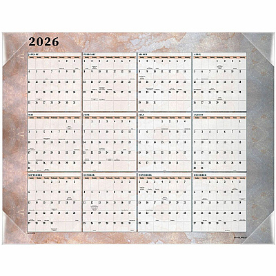 AT-A-GLANCE Marbled Desk Pad, Marbled Stone Artwork, 22 x 17, White/Multicolor Sheets, Clear Corners, 12-Month (Jan to Dec): 2026 (89702)