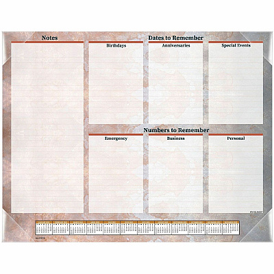 AT-A-GLANCE Marbled Desk Pad, Marbled Stone Artwork, 22 x 17, White/Multicolor Sheets, Clear Corners, 12-Month (Jan to Dec): 2026 (89702)
