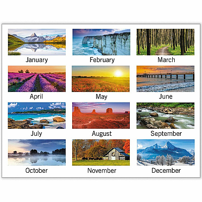 AT-A-GLANCE Landscape Panoramic Desk Pad, Landscapes Photography, 22 x 17, White Sheets, Clear Corners, 12-Month (Jan to Dec): 2026 (89802)