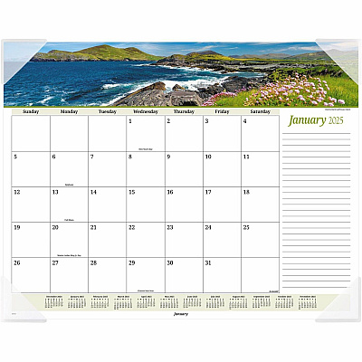 AT-A-GLANCE Seascape Panoramic Desk Pad, Seascape Panoramic Photography, 22 x 17, White Sheets, Clear Corners, 12-Month (Jan-Dec): 2026 (89803)