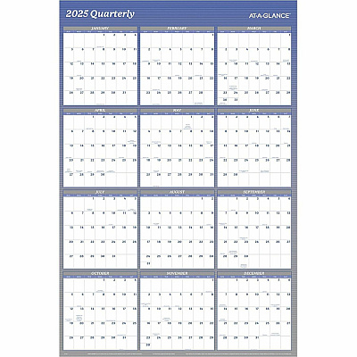 AT-A-GLANCE Vertical/Horizontal Erasable Quarterly/Monthly Wall Planner, 32 x 48, 12-Month (Jan to Dec): 2026 (A1152)