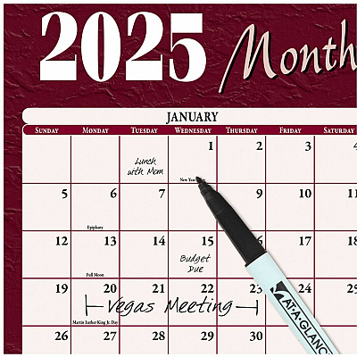 AT-A-GLANCE Reversible Horizontal Erasable Wall Planner, 48 x 32, Assorted Sheet Colors, 12-Month (Jan to Dec): 2026 (A152)
