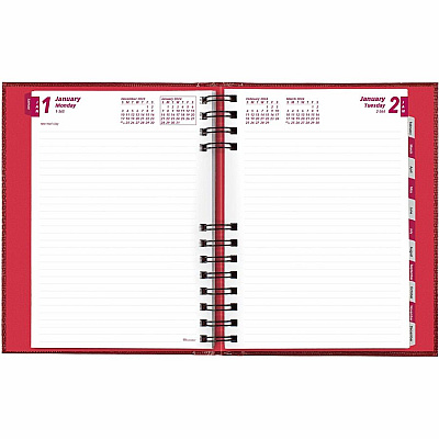 Brownline CoilPro Daily Hard Cover Planner (REDCB389CRED)