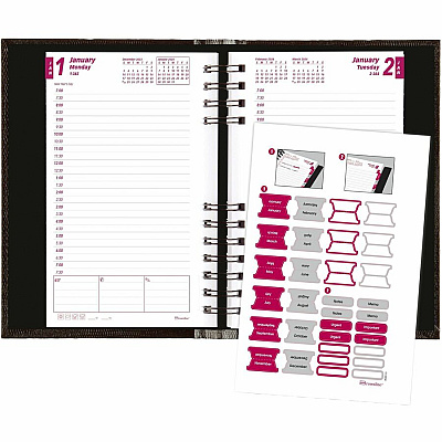 Brownline Daily Planner, CoilPro, English, Black (CB634C.BLK) (CB634CBLK)