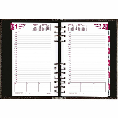 Brownline Daily Planner, CoilPro, English, Black (CB634C.BLK) (CB634CBLK)