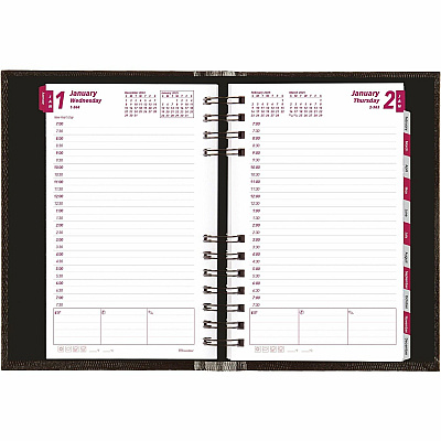 Brownline Daily Planner, CoilPro, English, Black (CB634C.BLK) (CB634CBLK)